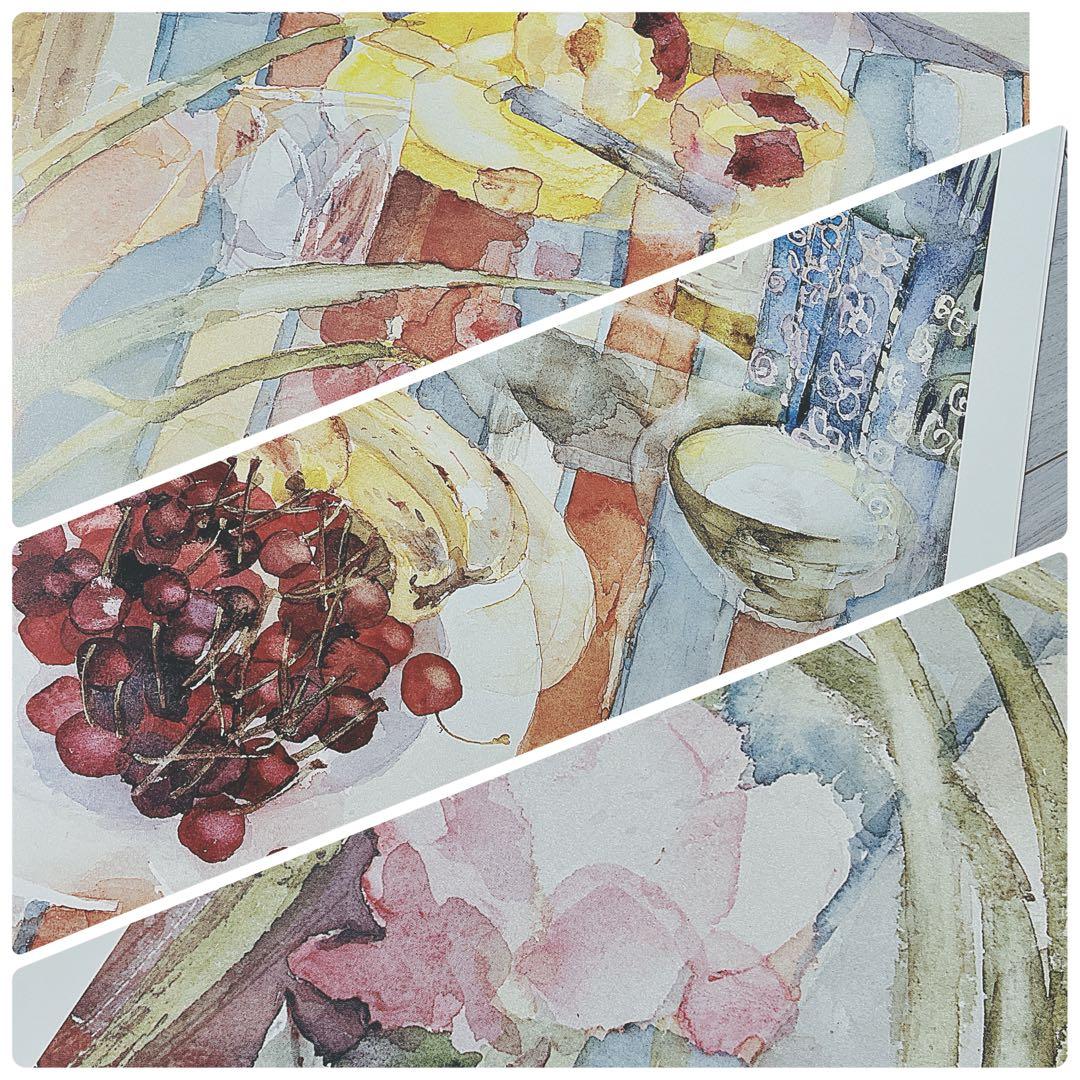 Shirley Trevena イギリス　花とフルーツ水彩画プリント　4枚セット