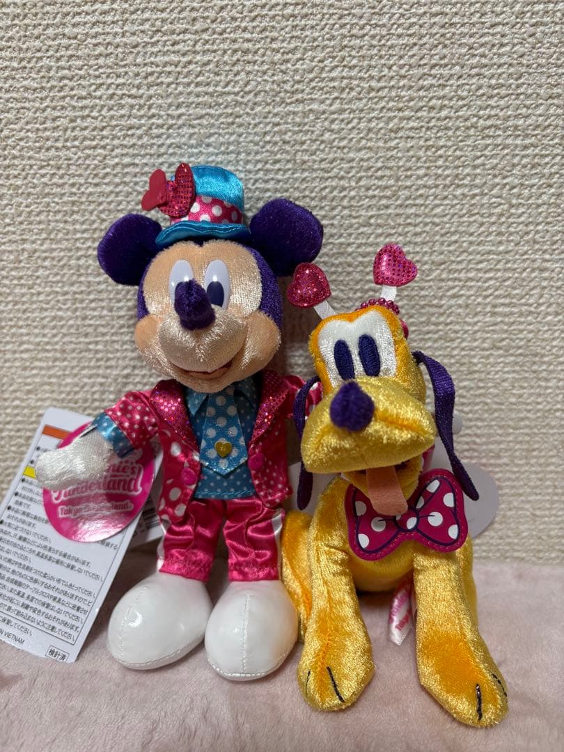 【値下げしました】2点セットミニーパルパルーザぬいぐるみバッジ ミッキープルート