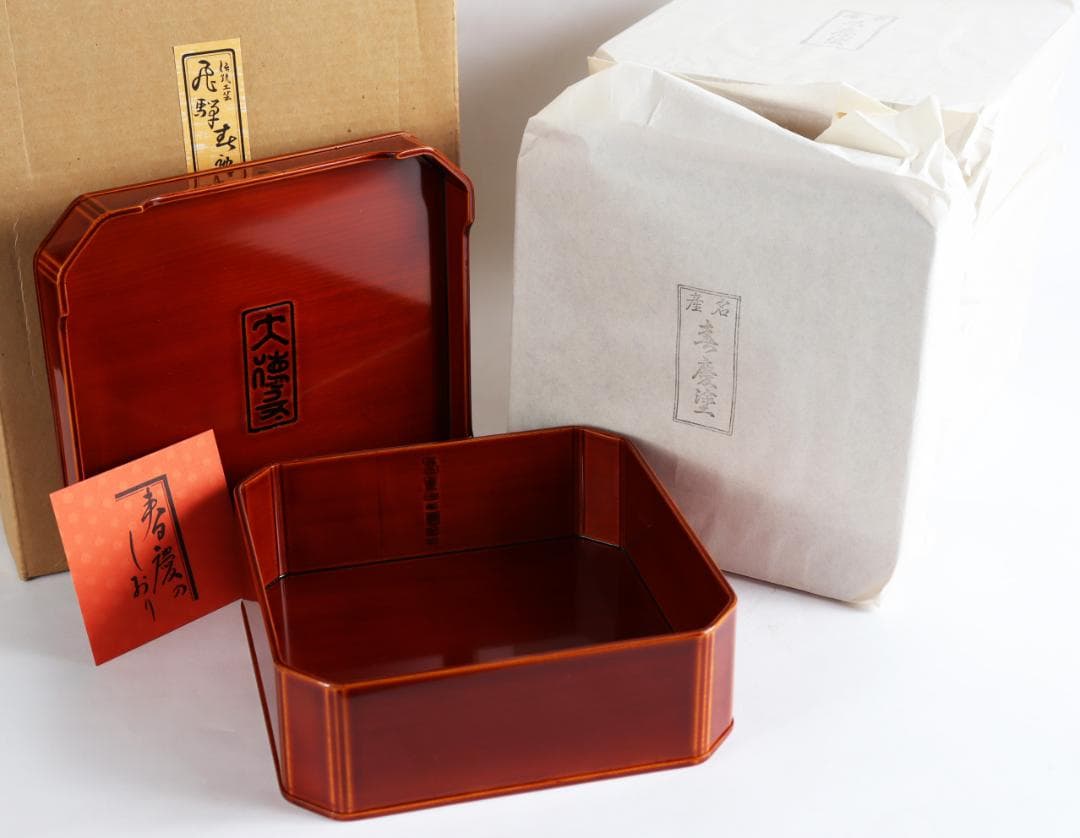 飛騨春慶塗 大徳寺 縁高 重箱 弁当箱 五客 共箱 茶道具