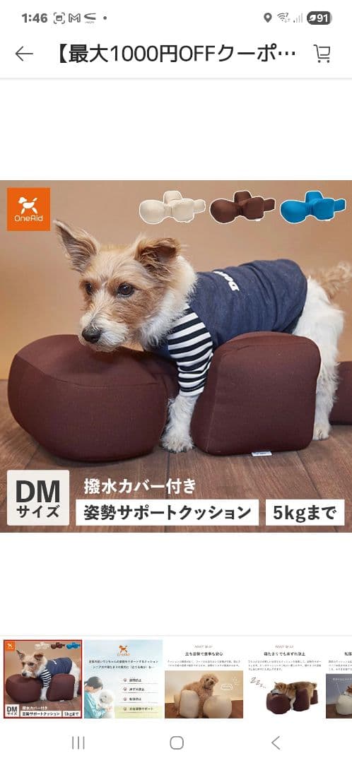 【美品】OneAid リラクッション DM ベージュ➕専用カバー