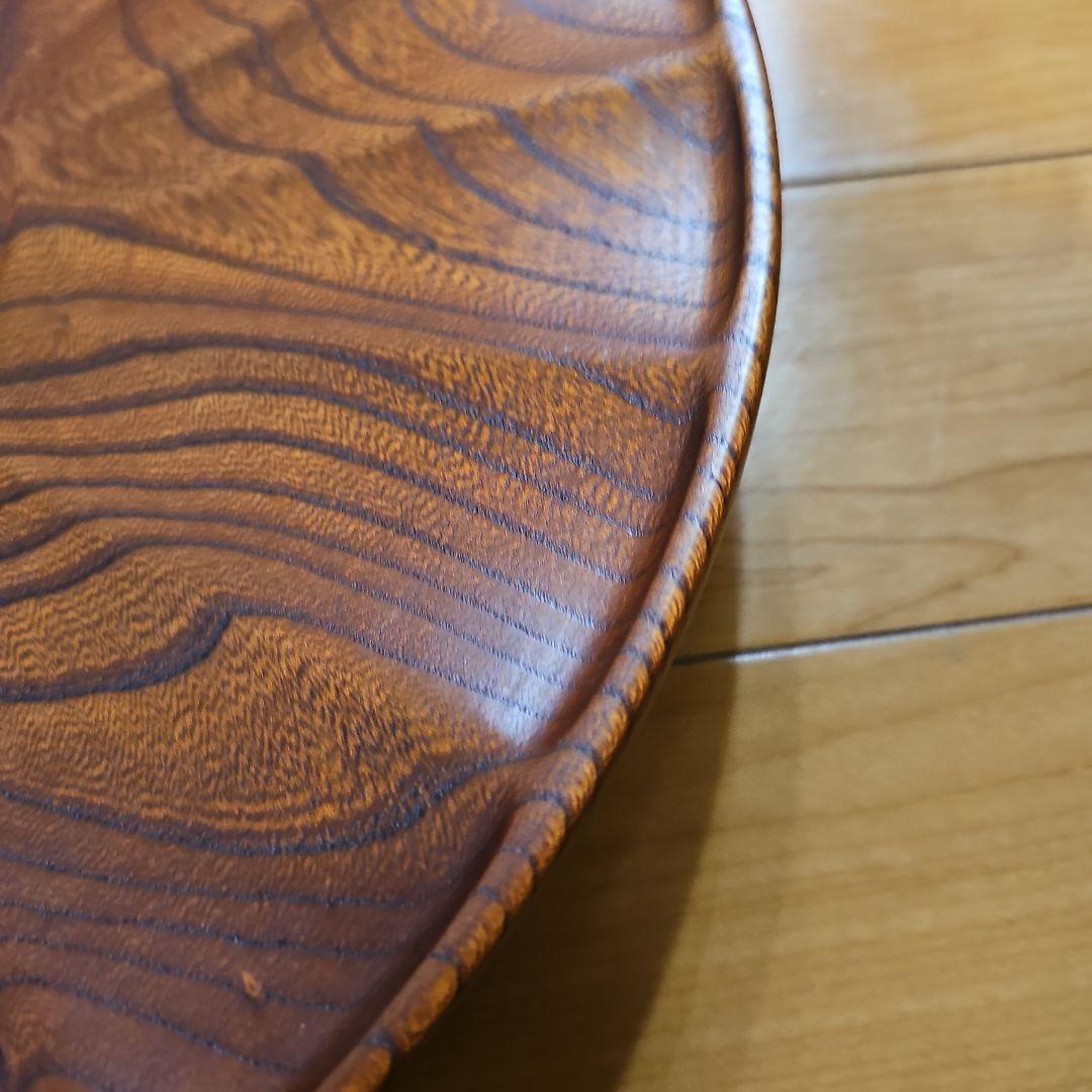 ふき漆　飾り盆40cm　木地挽き