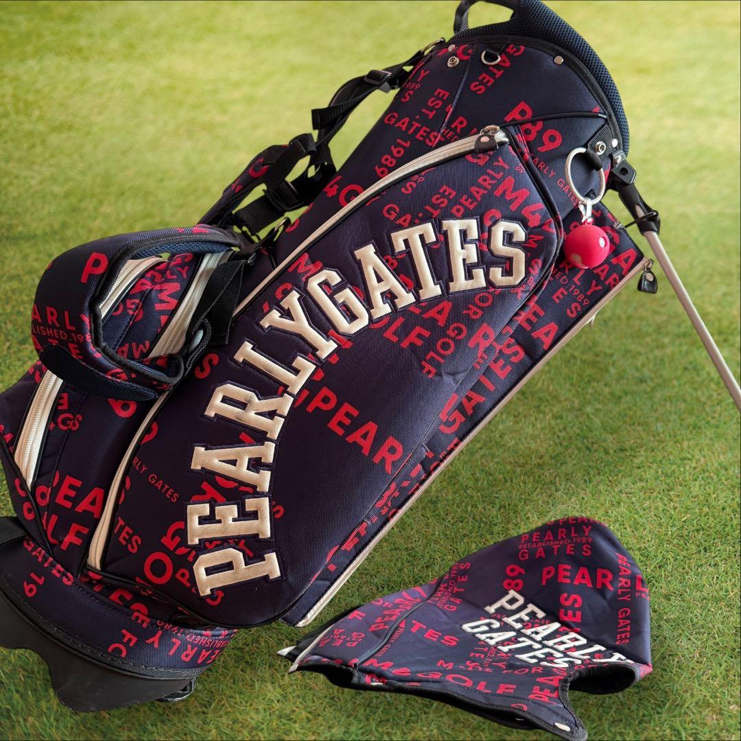 猫田さん専用です。キャディバッグ　ショルダー式　スタンド式　軽量　総柄　ネイビー