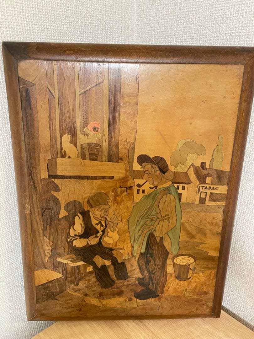 アンティーク　骨董　寄木細工　ナポレオン　コルシカ島　絵画