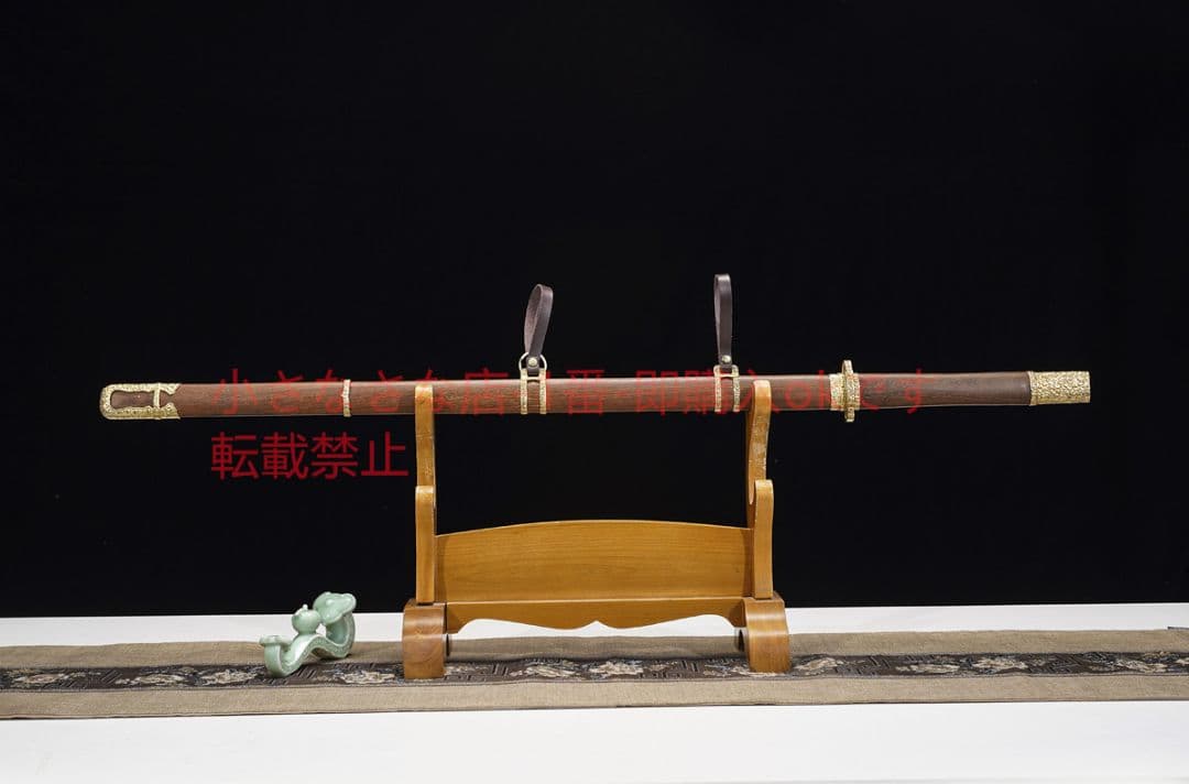 玄甲唐剣諸刃金銅装重蟻木百錬文紋鋼 唐剣  模造刀·模擬刀  居合刀