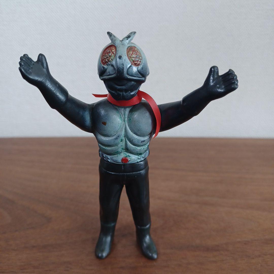 当時物バンダイ「バンザイ仮面ライダー」希少ミニソフビフィギュア2体セット