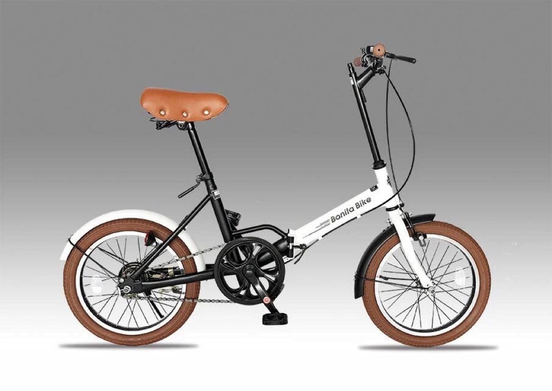 16インチ 折りたたみ自転車 軽量＆コンパクト！マットカラーが魅力　白&黒