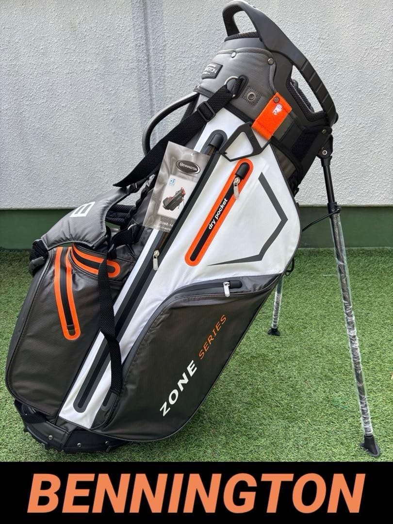 ベニントン　スタンドキャディバッグ　新品　ゴルフバッグ　キャディバッグ　グレー