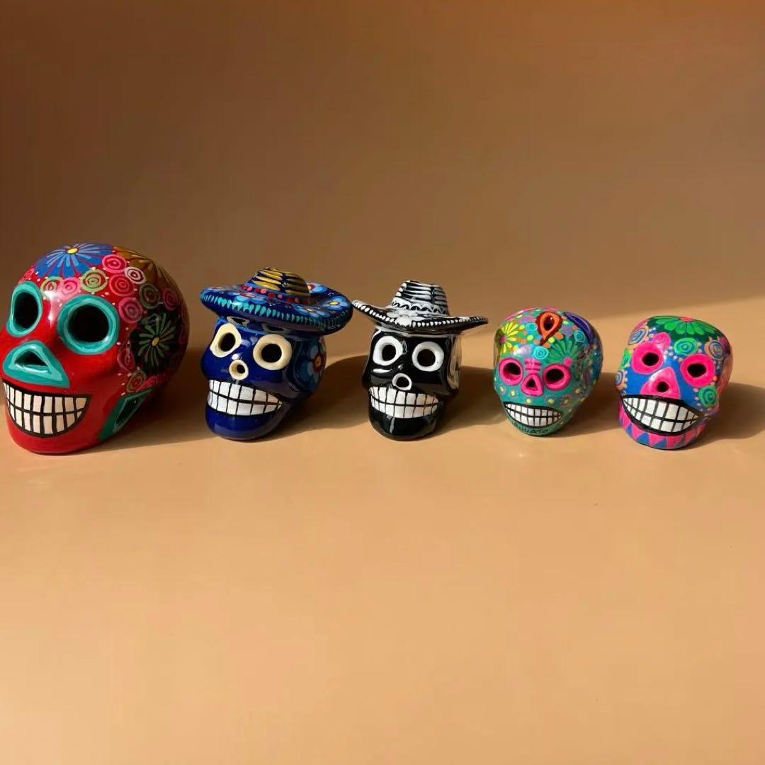 メキシコ　ドクロ　スカル　置物5個セット