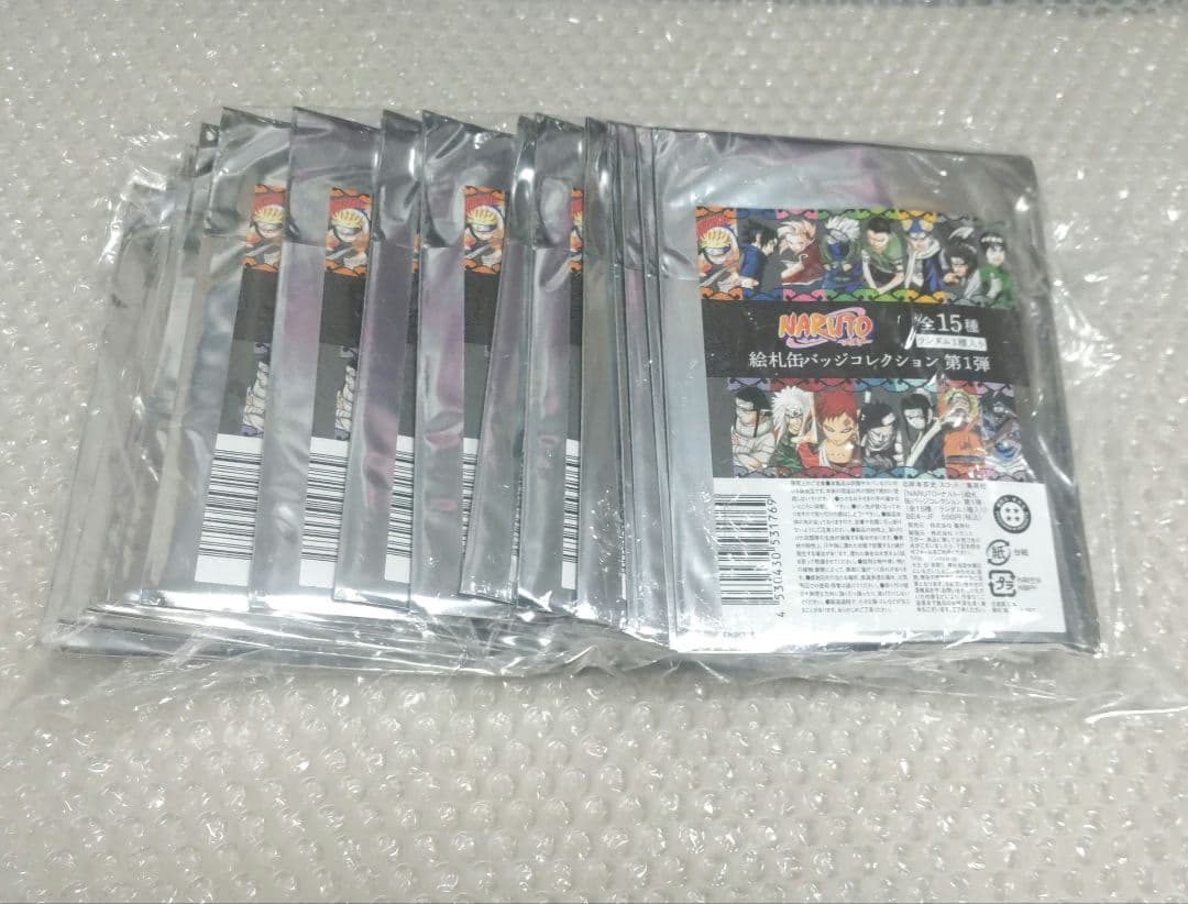 NARUTO 絵札缶バッジコレクション 第1弾 未開封15点