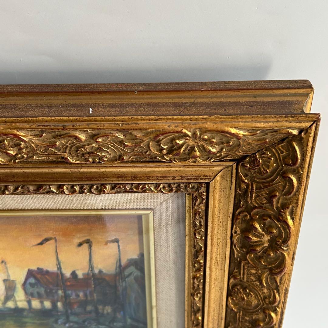 油彩画 Volendam 作家銘あり　額絵　美術品