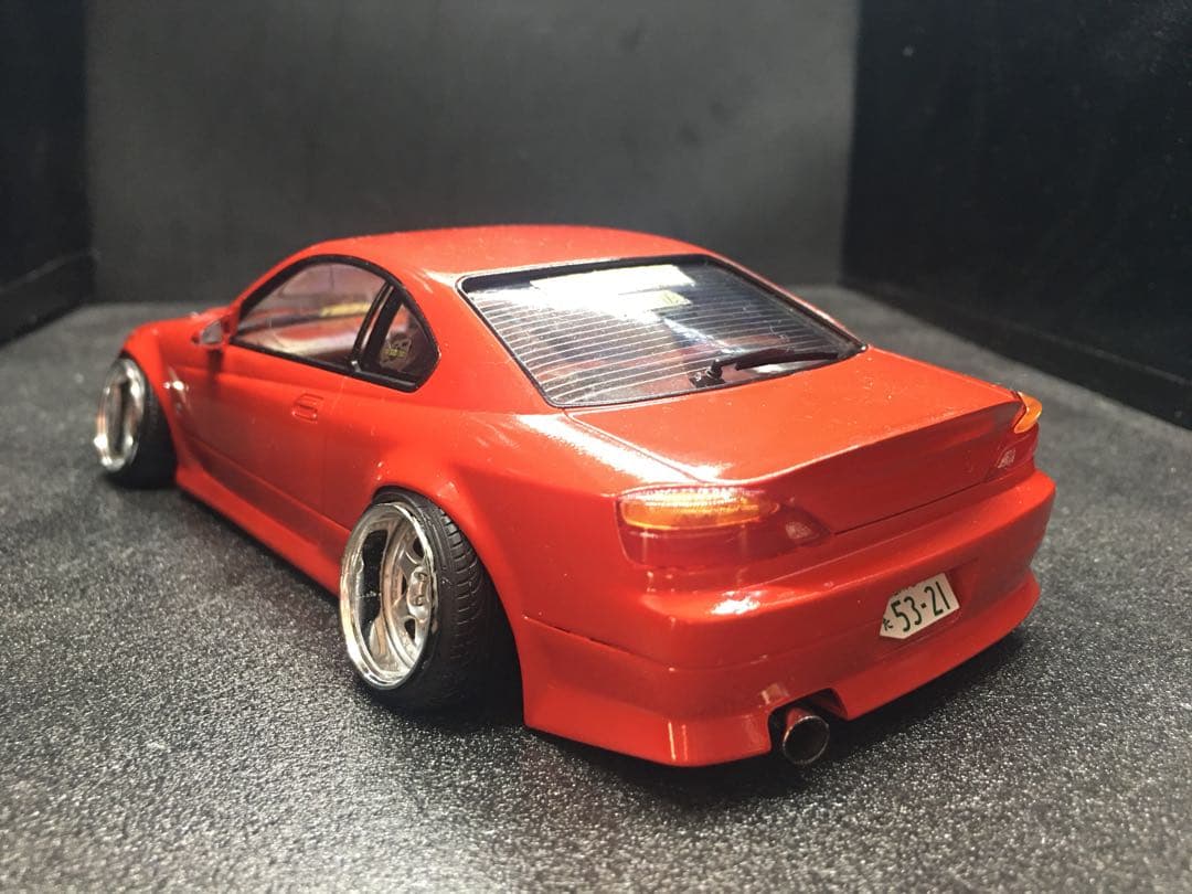 旧車プラモデル完成品1／２４アオシマs15シルビア