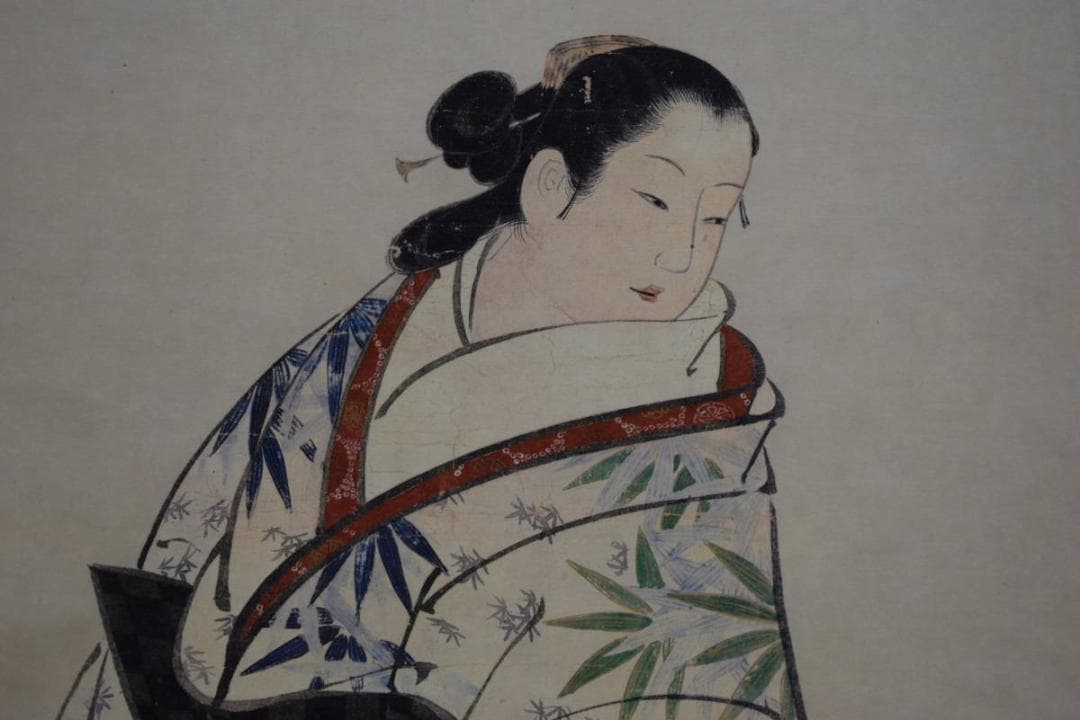 複製/宮川長春/立美人図/工芸/布袋屋掛軸HG-9
