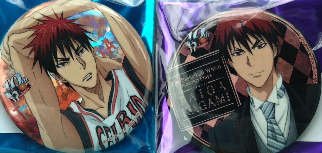 黒子のバスケ 火神 10周年 スペシャルくじ B賞 缶バッジ 2点