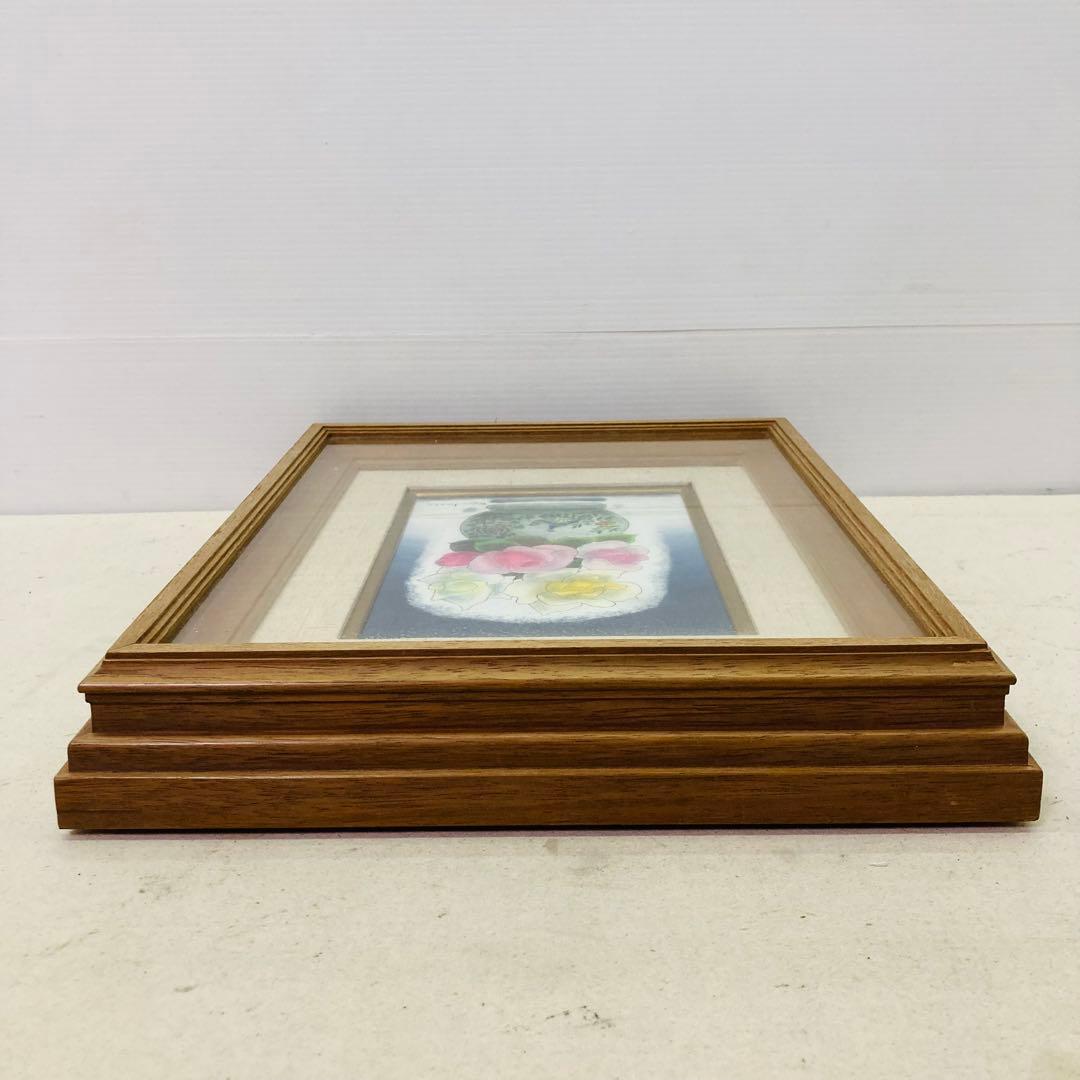 【真作】今井ロジン 油絵 「バラ」 サイン有 裏書有（2） S.M へ8