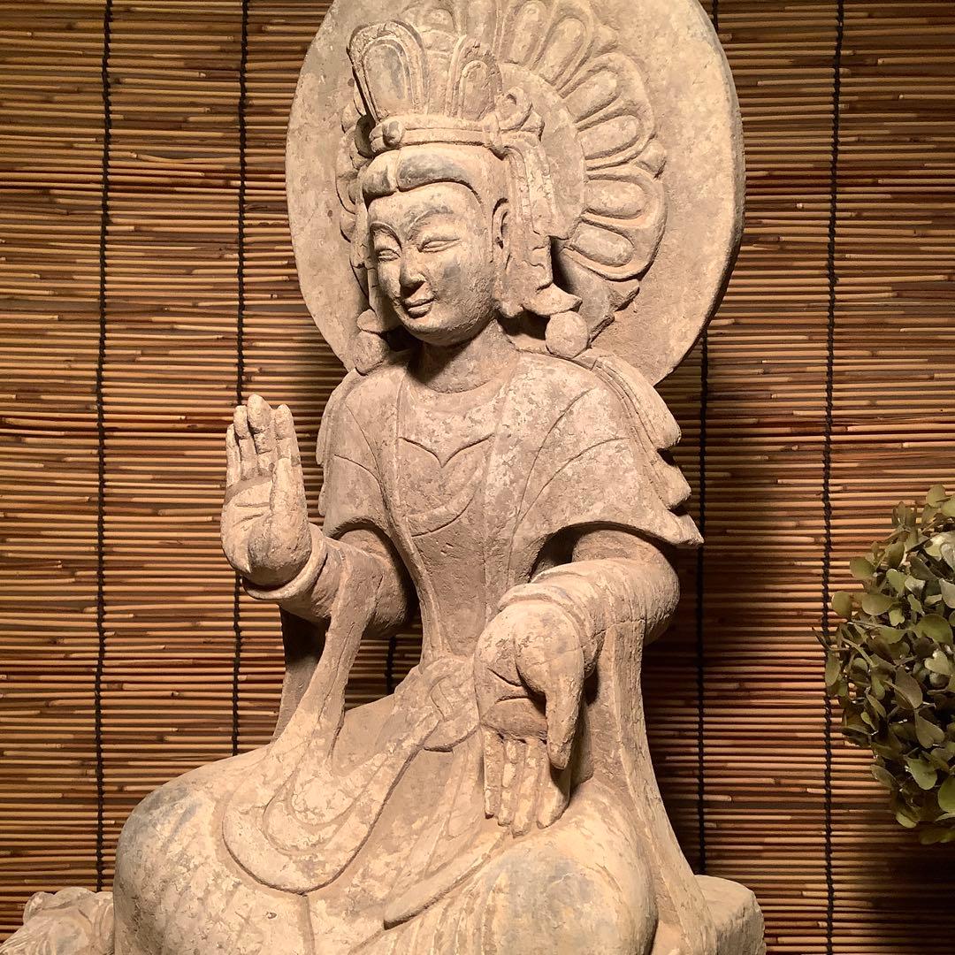 こたさん♪様売約keep…中国北魏・景明元年「石造・如来像」北斎・北魏様式