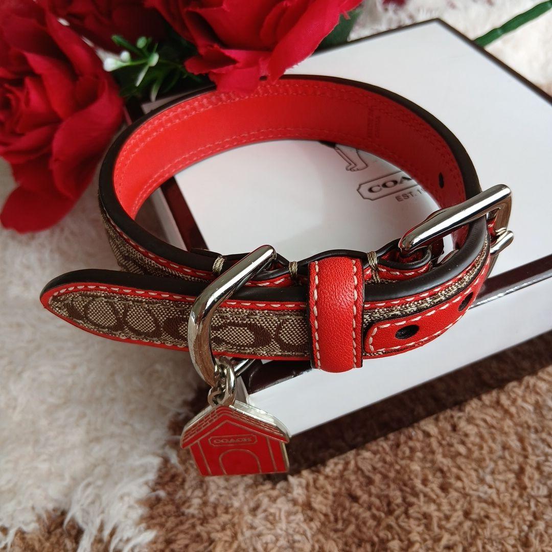新品　未使用　COACH　コーチ　犬　シグネチャー　首輪　レア　XS　小型犬