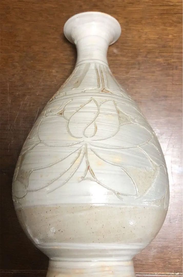 粉青沙器牡丹文瓶李朝写し