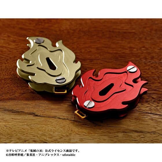鬼滅の刃　日輪刀の鍔（鐔）　キーケース　KeyItem　煉獄杏寿郎　紅色