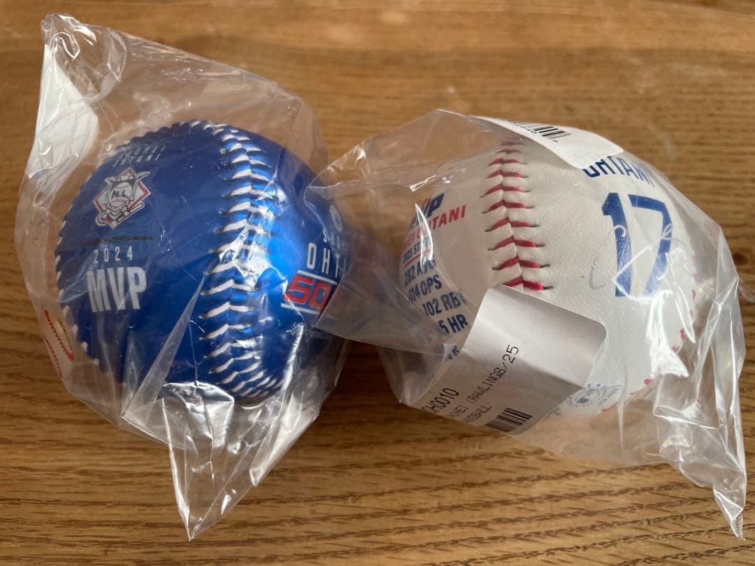 【未展示】【レア】大谷翔平NL MVP記念ボールセット（2024青、2025白）