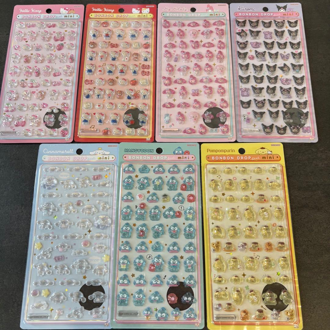 【正規品】7枚セット　ボンボンドロップシール　ミニ サンリオ