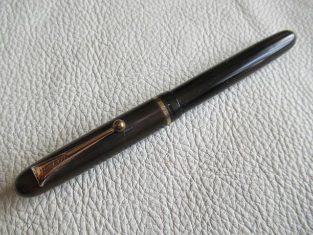 極希少美品 大正時代◆ほていや ベークライト製 ペン先①14KT GOLD 細字