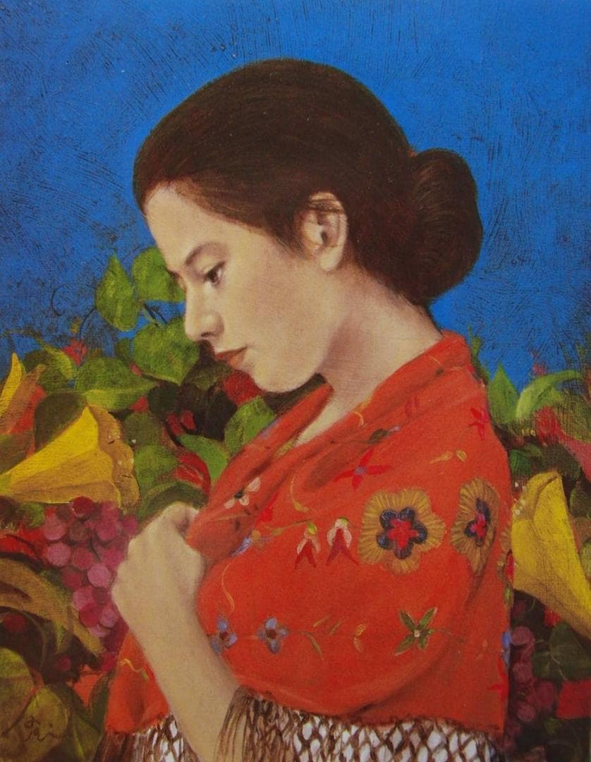 山本 貞、「花苑」、希少画集・額装画、日本製・新品額縁にて額装致します