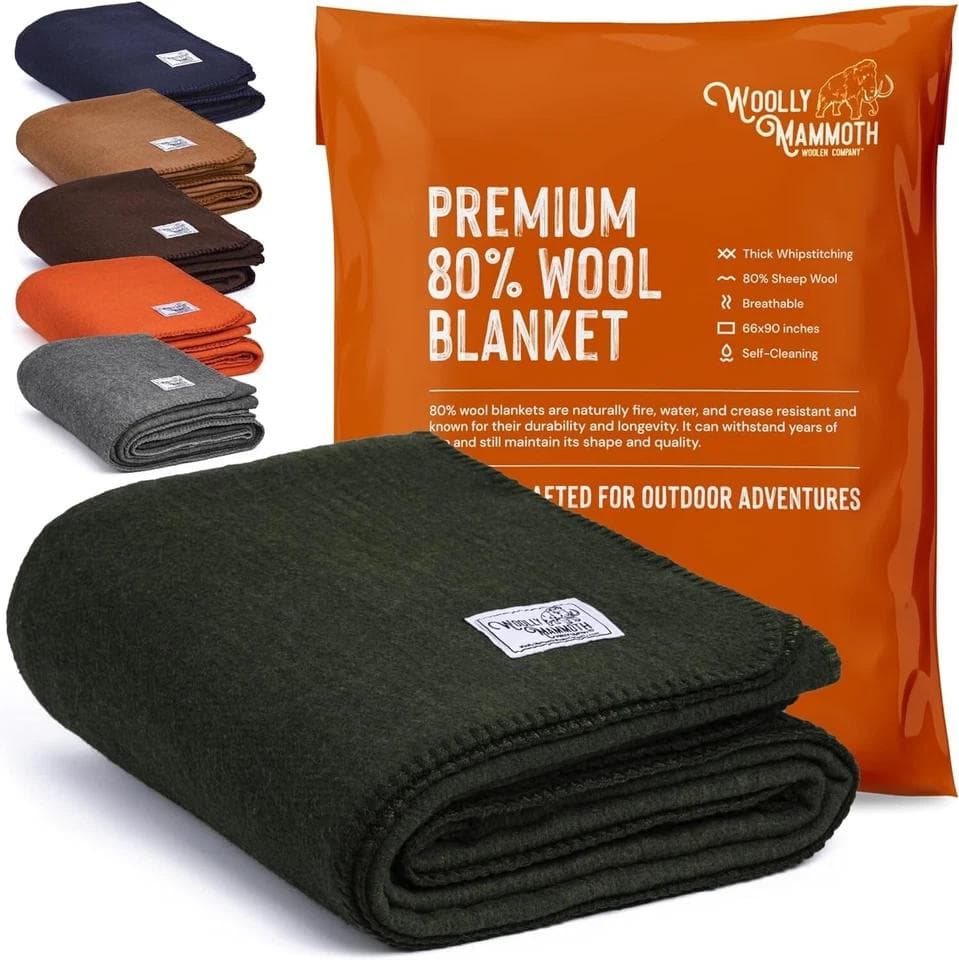 登山☆キャンプに☆Woolly Mammoth Wool Blanket