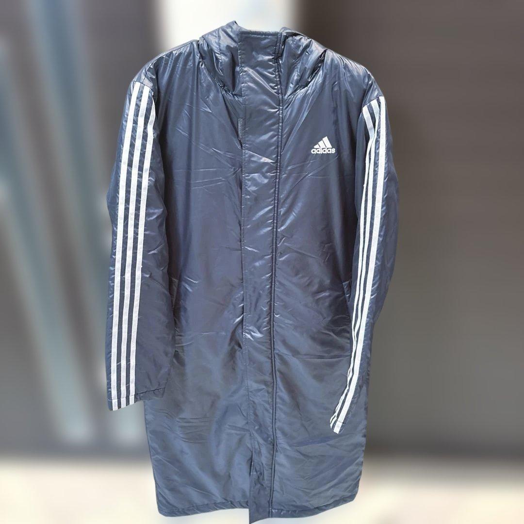 最終値下げ★adidas　アディダス　ベンチコート　ロング　サッカー　　M