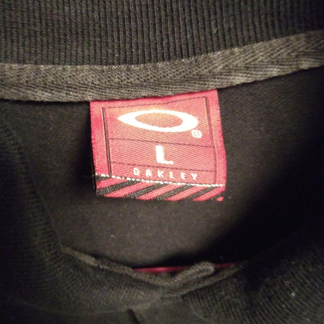 野球ウェア　OAKLEYオークリー　半袖ポロシャツLサイズダークブラックシルバー