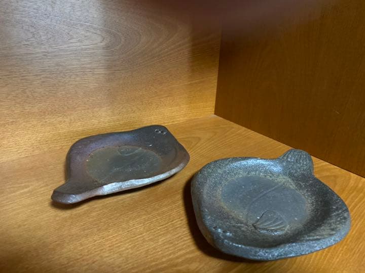 陶芸家　備前焼の皿　2点