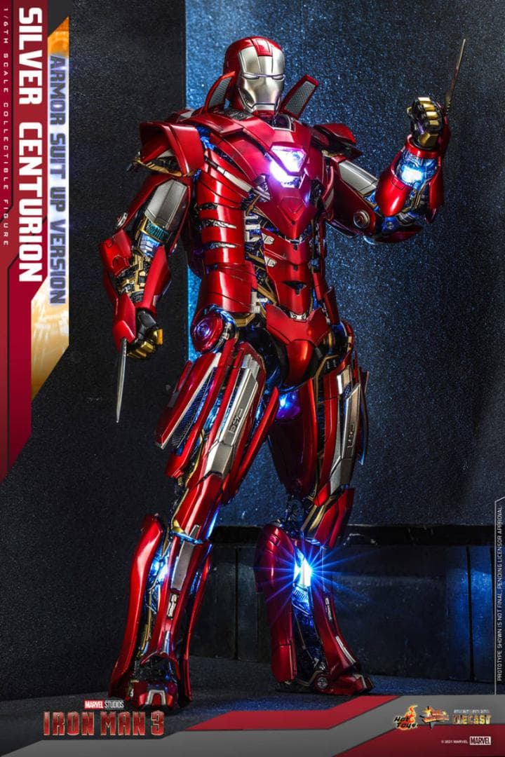 ホットトイズ 1/6 アイアンマン 3シルバー・センチュリオンMMS618D43