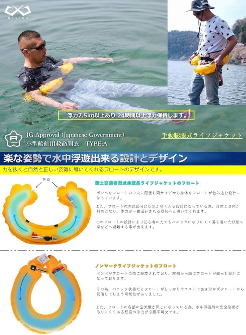 BASARO AIR LEGATO ライフジャケット TYPE-A