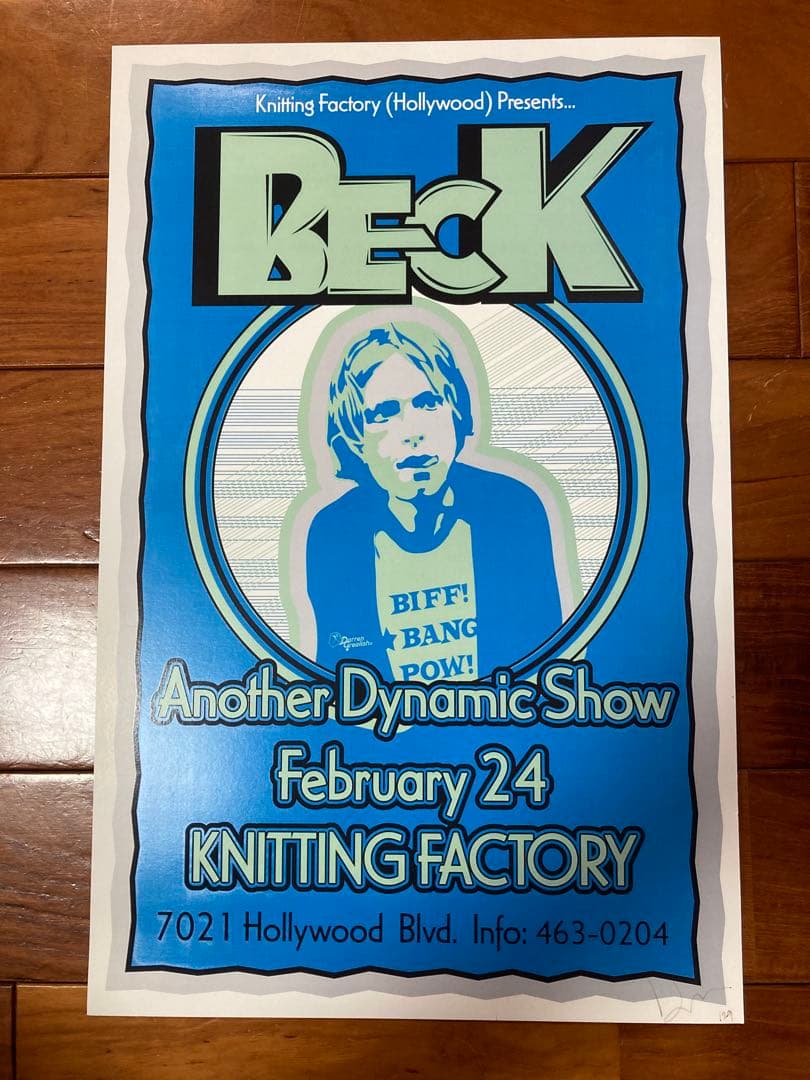 Beck ベック シルクスクリーン ポスター ダレン・グリーリッシュ直筆サイン入