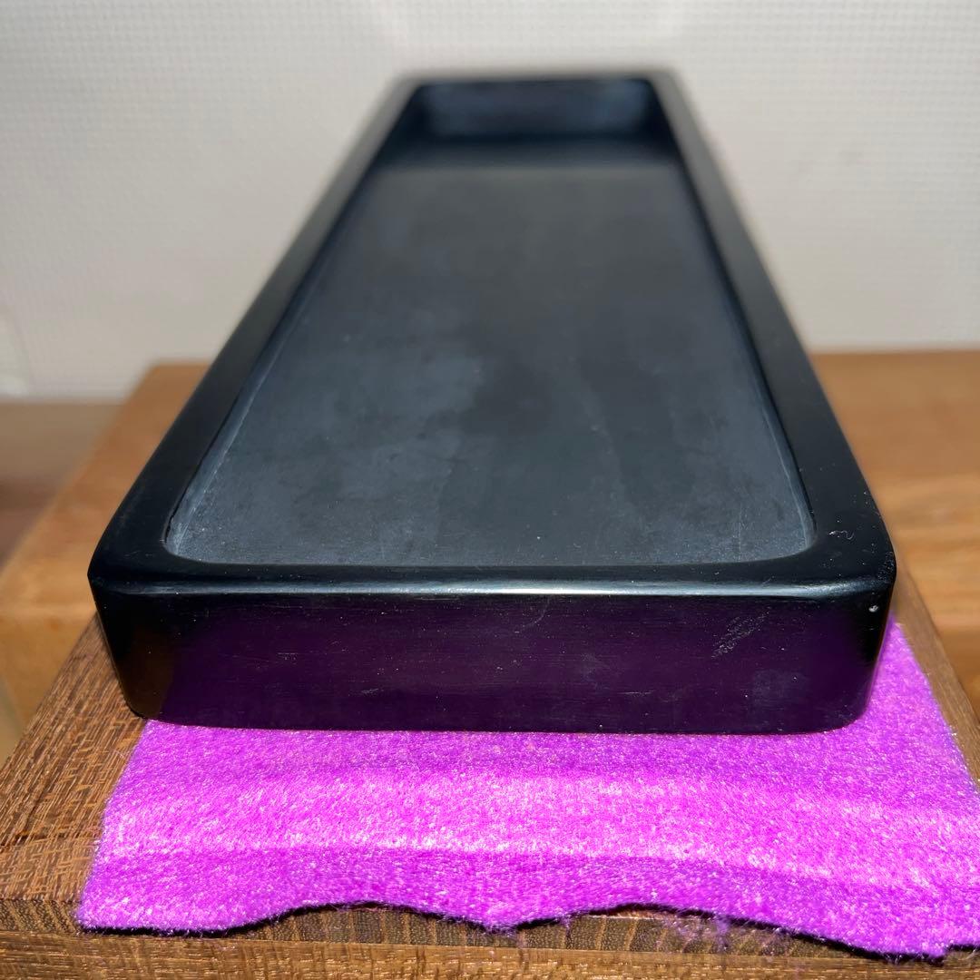 ⭕️雨端硯　長方研　未使用に近い美品　27cm超え　雨端石紋綺麗