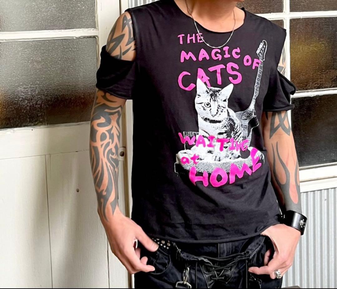 SOPHIA 黒柳能生 待ち猫Tシャツ Mサイズ シザーワークver.