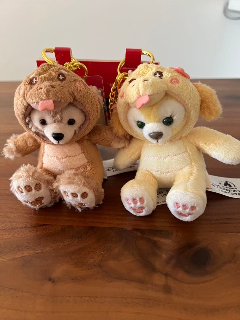 上海ディズニー巳年　クッキーアンとダッフィーぬいぐるみキーチェーン