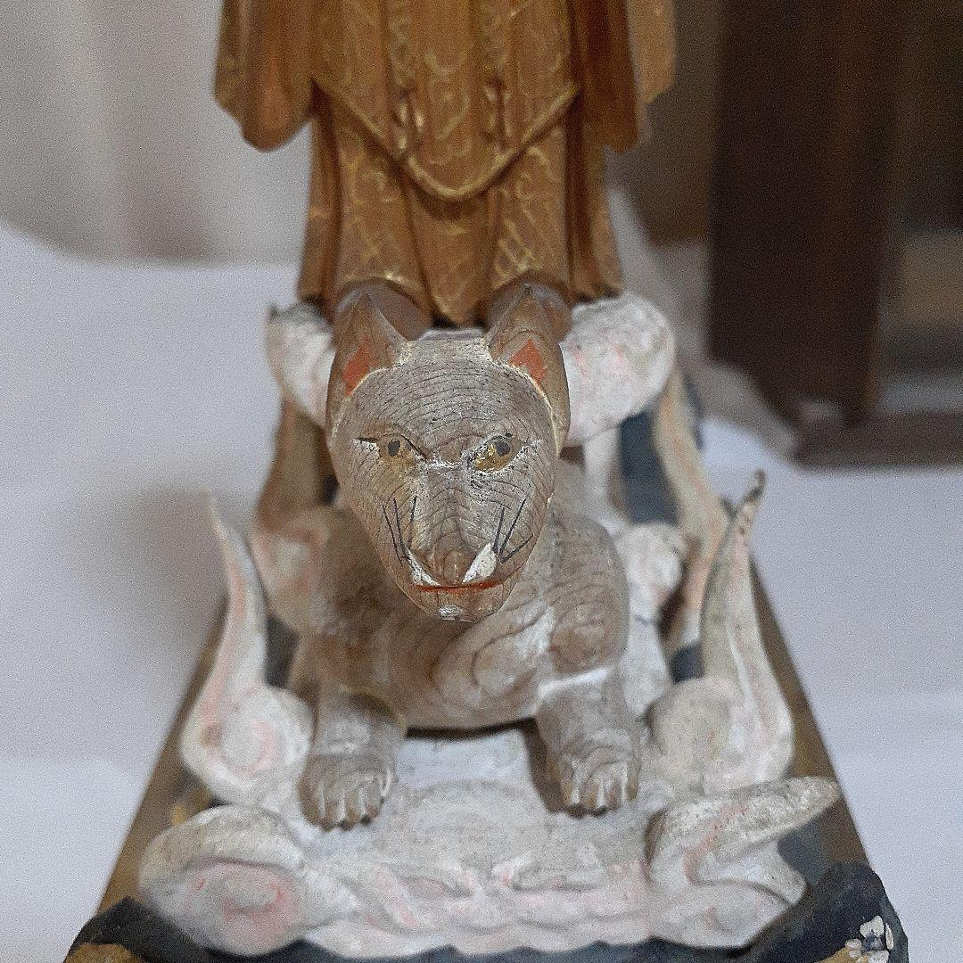 江戸　厨子【稲荷神】神像　仏像