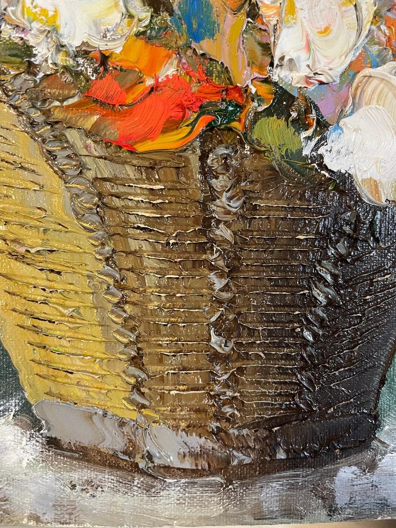 「真作」渡部ひでき「薔薇」静物画　油彩画　額装　サイン有り　F6号