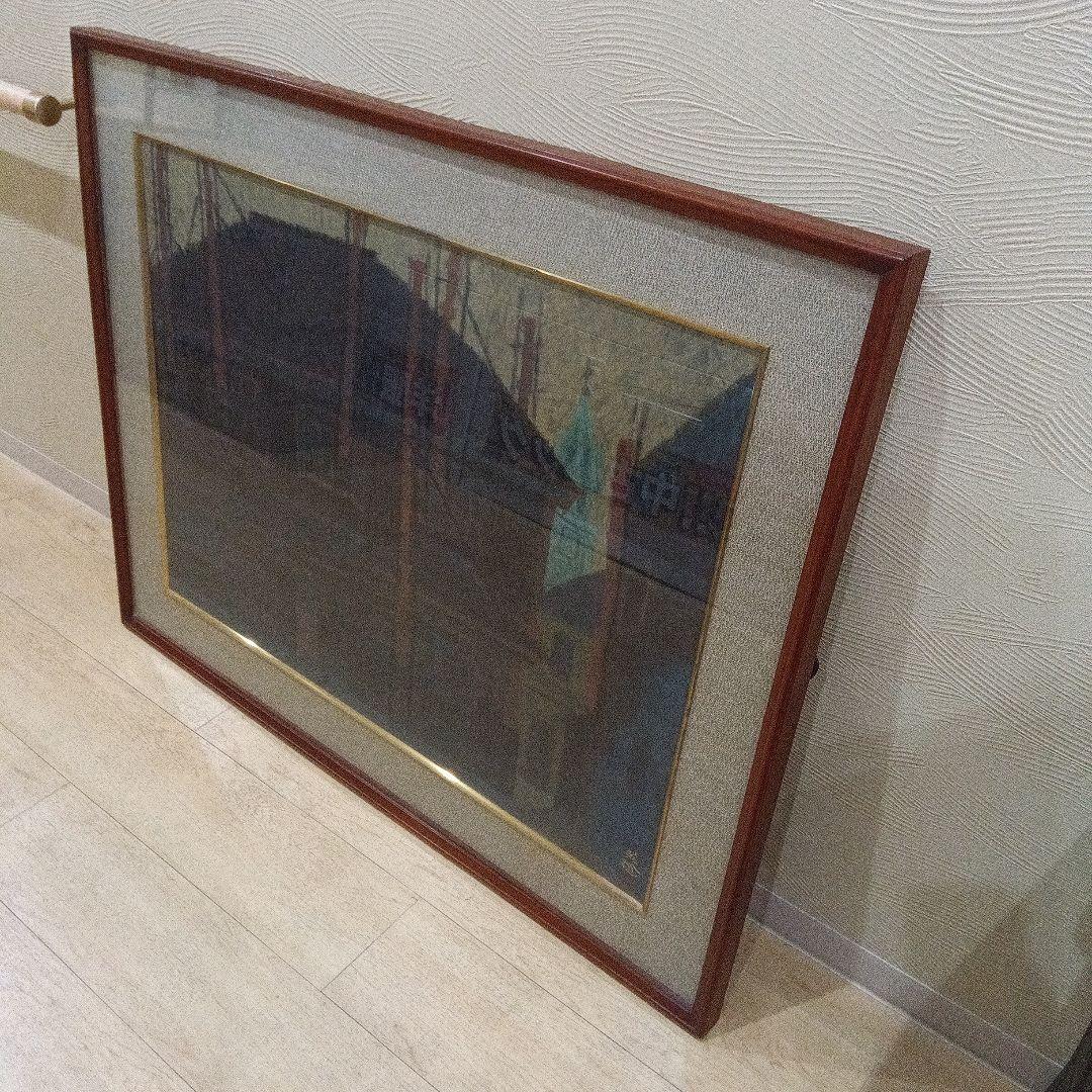 西山英雄【北海道の家】油絵　油彩画