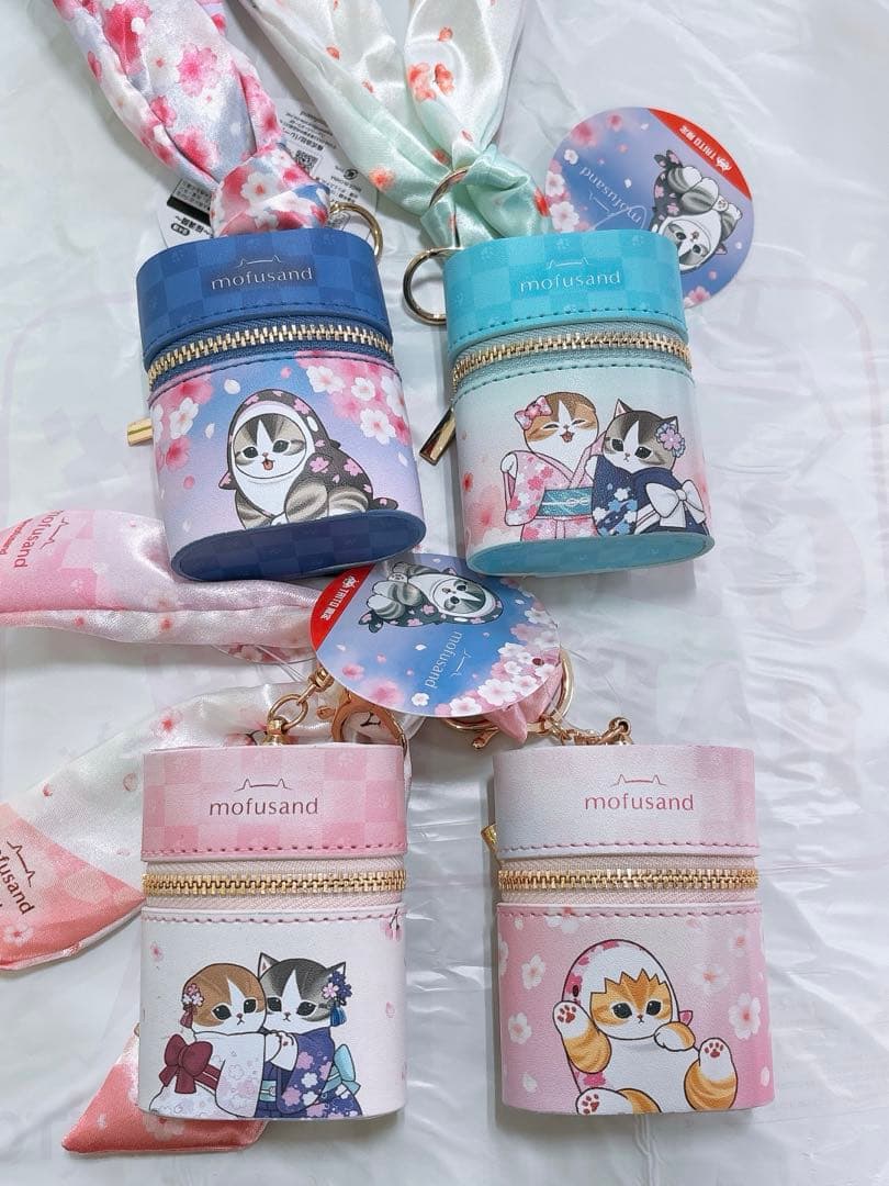 モフサンド mofusand スカーフチャーム付きポーチ 桜満開 4種