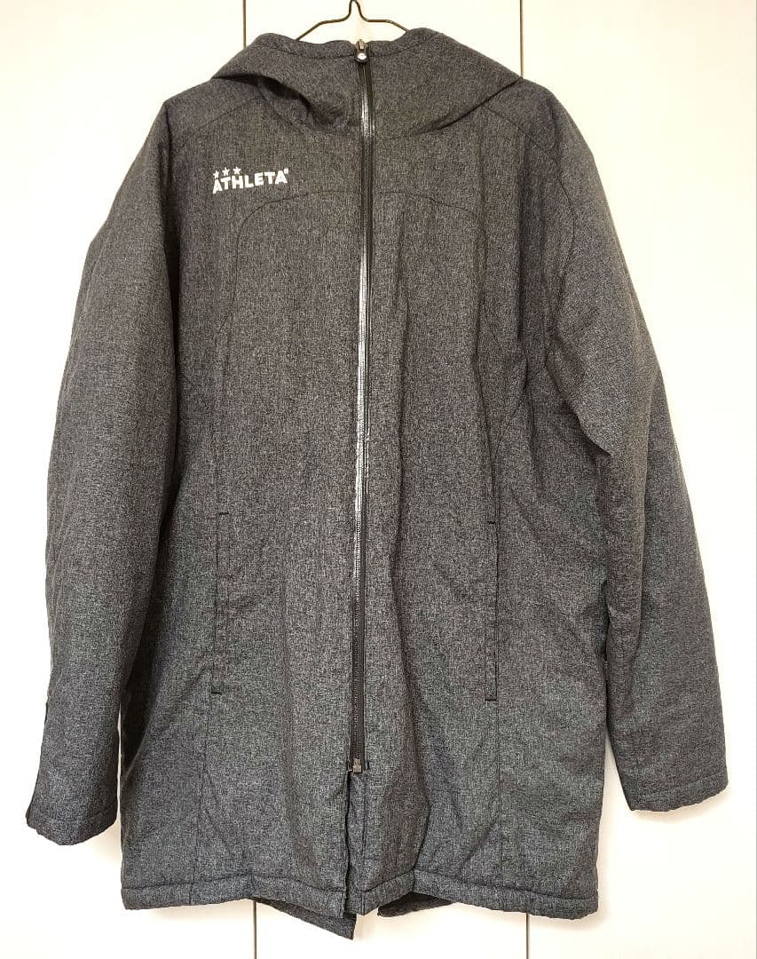 【美品】ATHLETA アスレタ 中綿入ハーフコート グレー Lサイズ