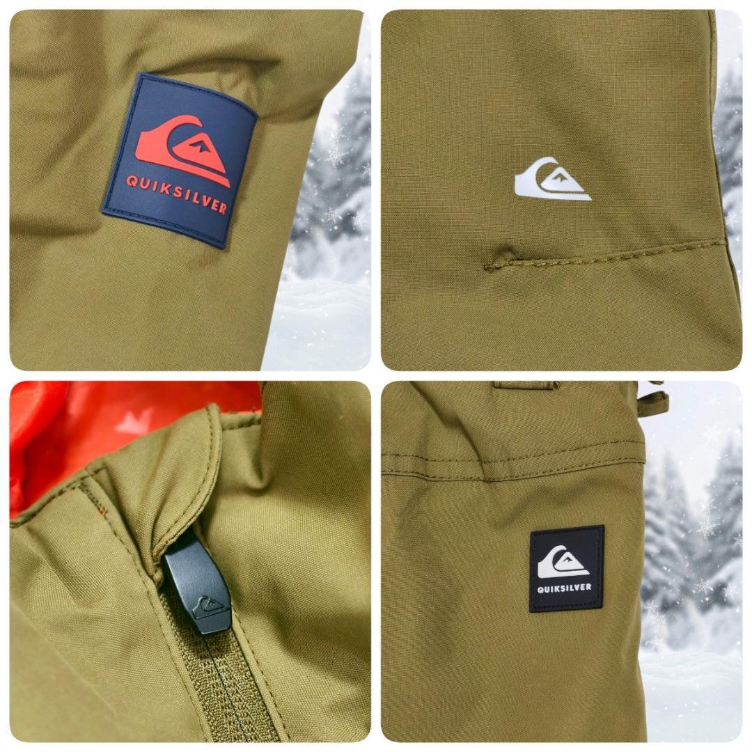 未使用級 QUIKSILVER スノボウェア 上下セット カーキ 130