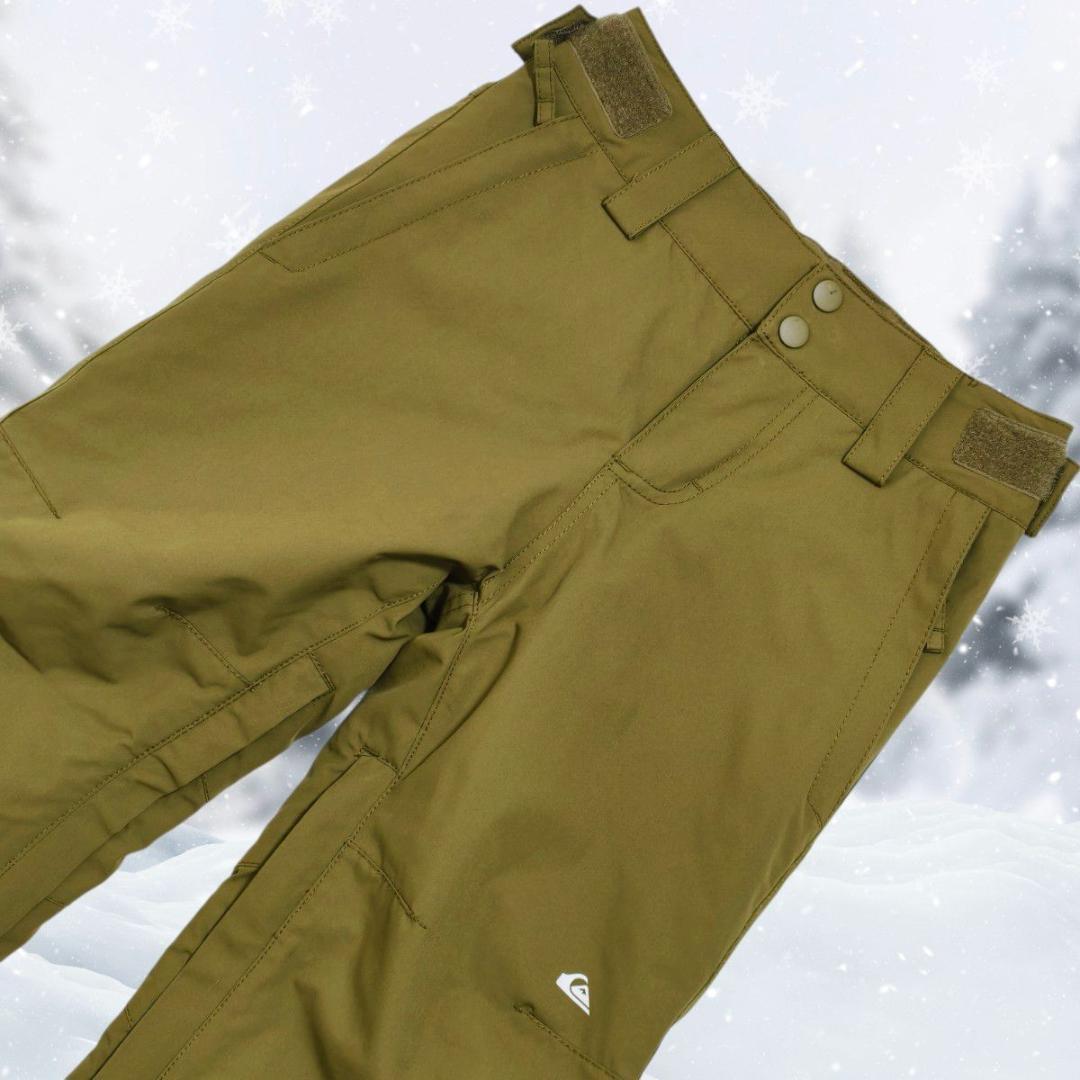 未使用級 QUIKSILVER スノボウェア 上下セット カーキ 130