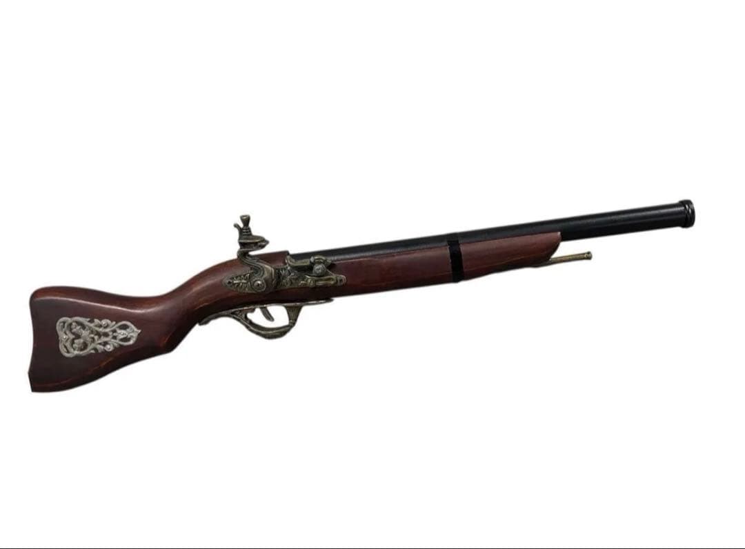 【中古】アンティーク風火縄銃レプリカ装飾品破損ありジャンク品