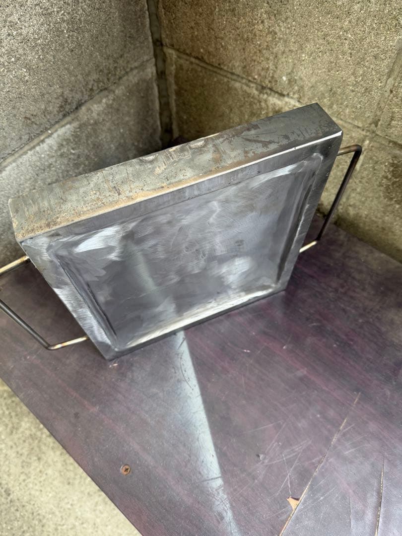 フライパン　アウトドア　一点物　鉄削り出し品　超レア　極厚　鉄板　極厚鉄板