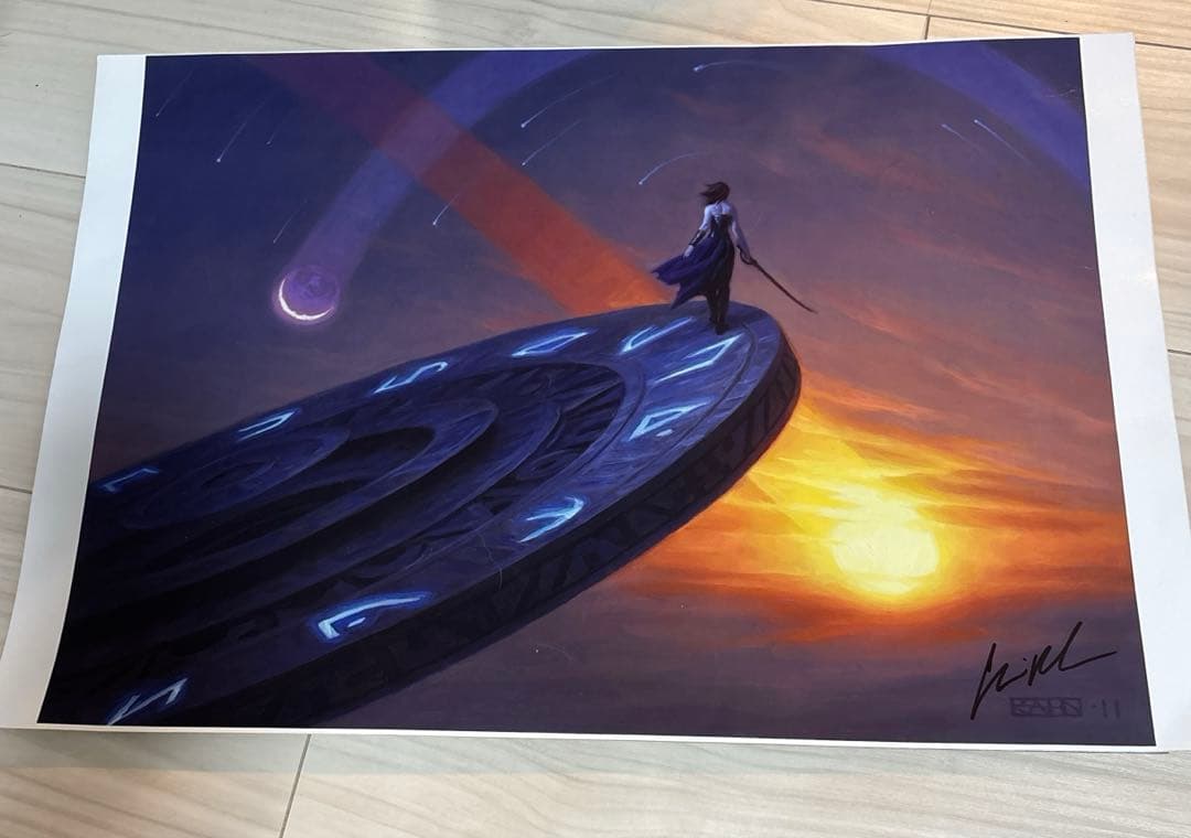 MTG 複製原画　Time walk　ブラックロータス　鷺群れのシガルダ