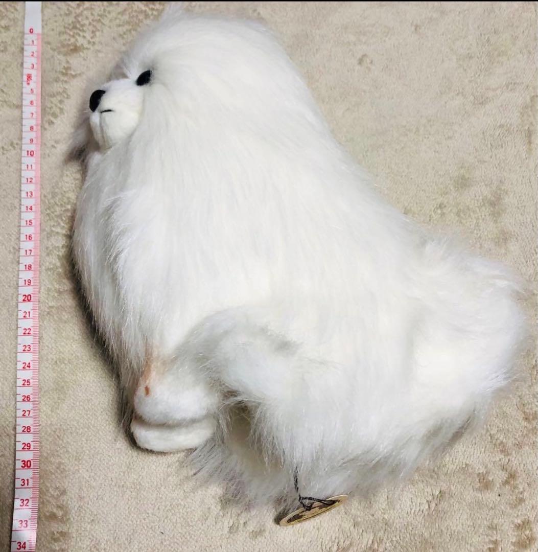 犬　三英　スピッツ　ポメラニアン　ぬいぐるみ　ホワイト