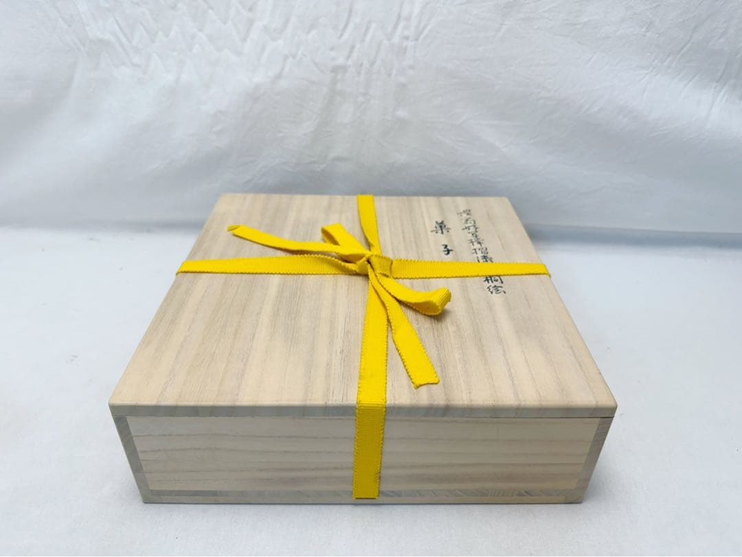 未使用 茶道具 京都の塗師 北村葵春作 惺斎好写欅摺漆踊桐絵 菓子盆 三つ足共箱