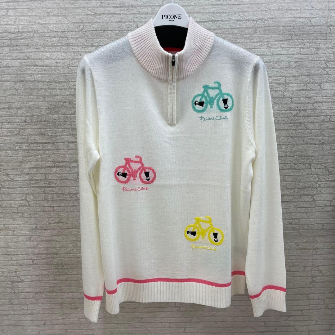 Picone Club 自転車刺繍 ハイネックセーター サイズM