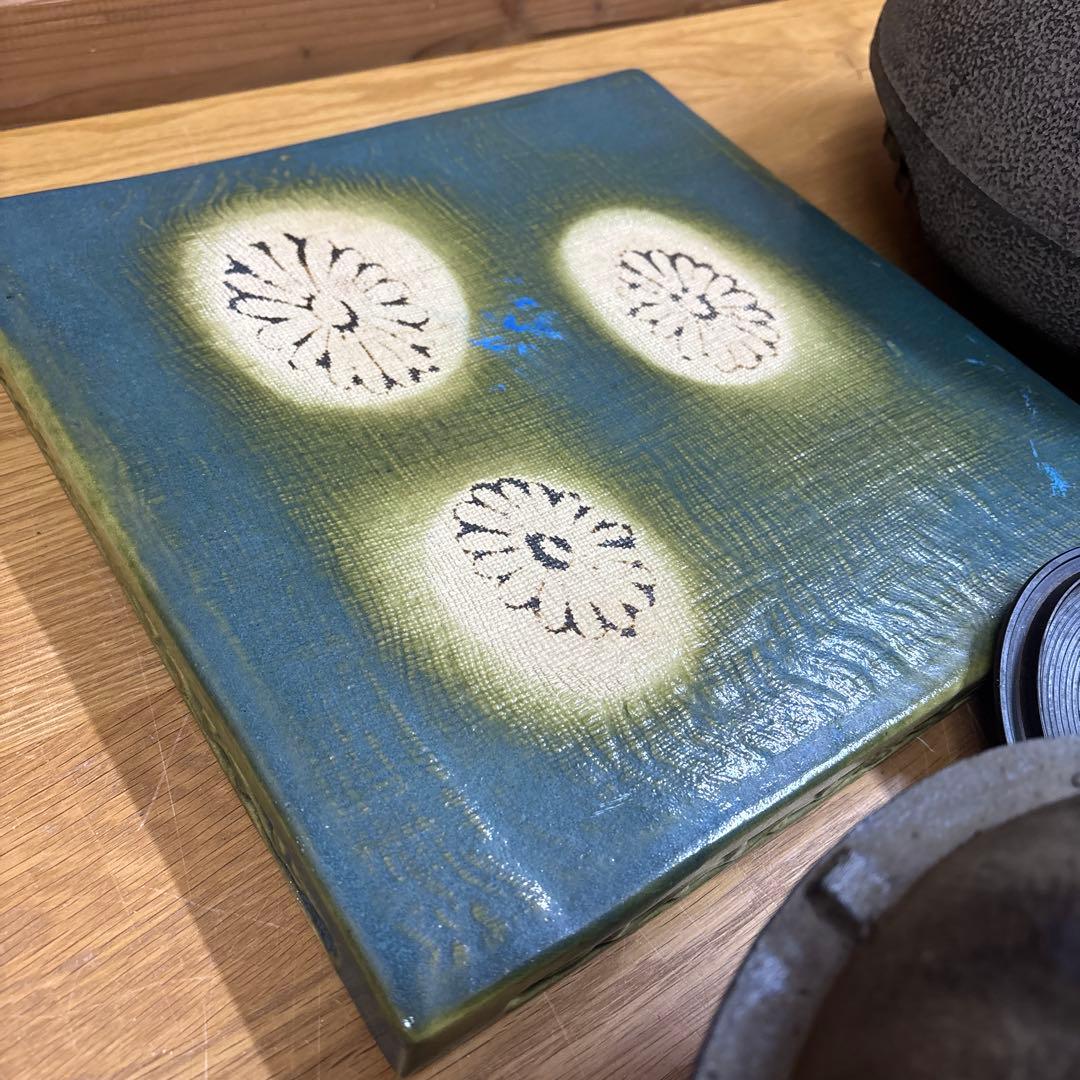 【美品】茶道具/朝鮮風炉釜 茶器 鉄瓶 鉄釜 唐銅蓋 釜環 茶釜 台付